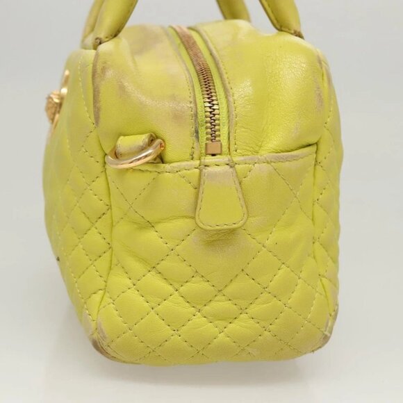 VERSACE Hand Bag Leather Green Gold - Picture 4 of 15